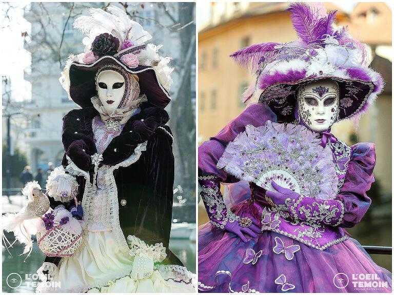 Carnaval vénitien d’Annecy demoiselles costumées