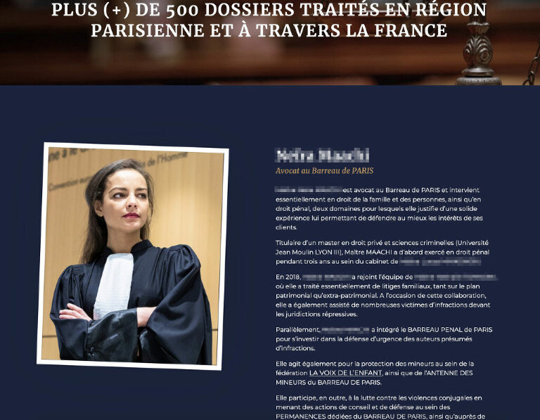 Portrait professionnel avocate tribunal Paris